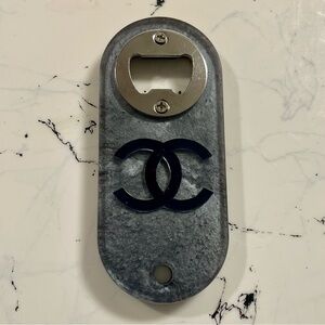 Luxury CC Silver Designer Bottle Opener | Elegant Collectible Gift